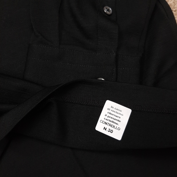 GRAN SASSO Black 100% Wool Long Sleeved Polo Shirt Size 54 Fine Travel Wool NEW - Picture 15 of 15